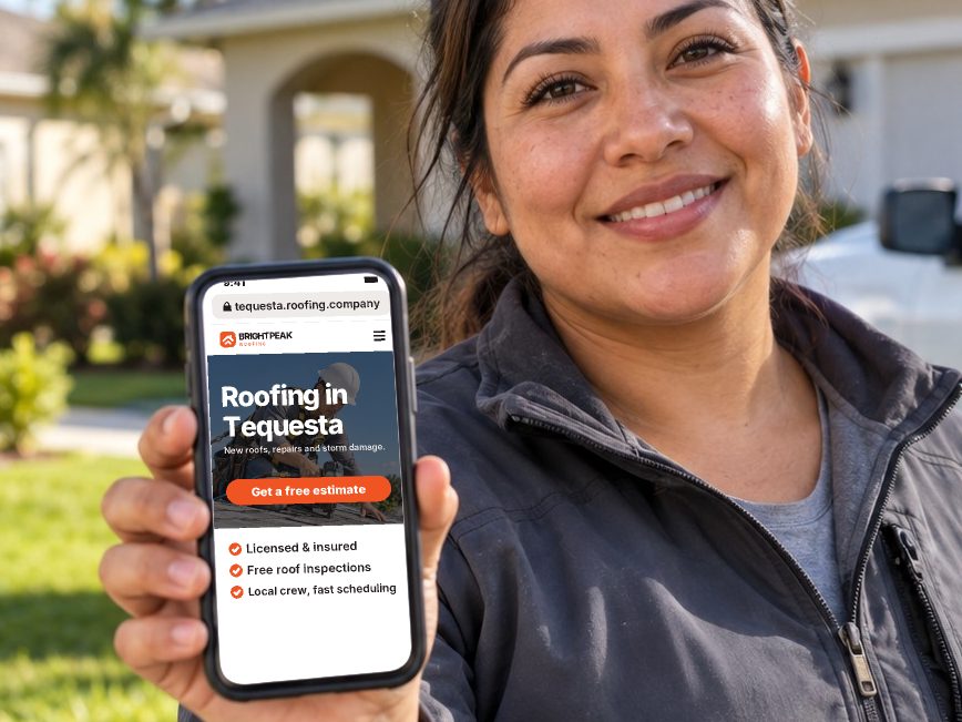 tequesta.roofing.company open in a phone browser